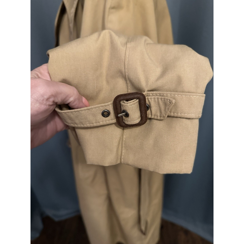 Vintage Men’s Large Trench Coat Double Breasted No Lining Size 42R - Picture 10 of 11